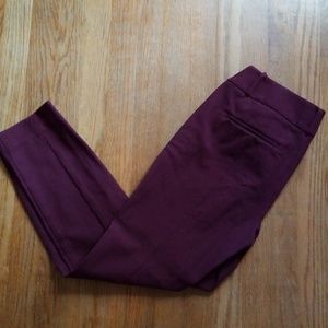 LOFT burgundy cropped pants